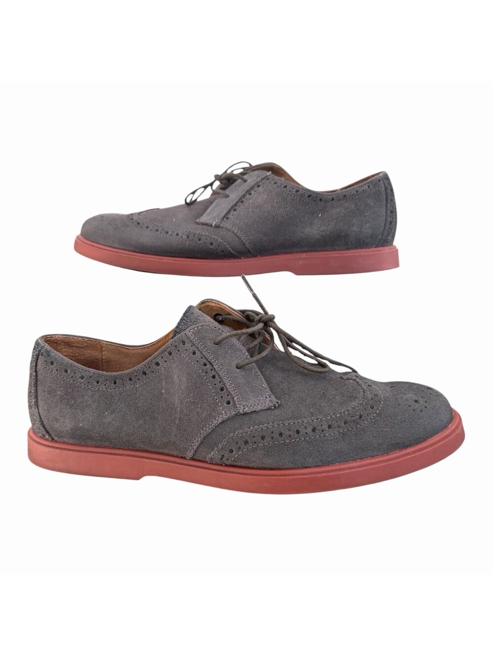 Polo Ralph Lauren Orrick Wing Tip Dress Shoes Mens 10D Gray Suede Leather w/ Box